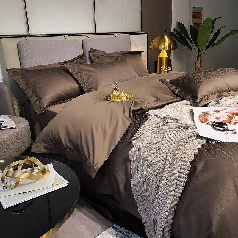 Комплект постільної білизни євро 2 жаккард Коричневий - фото 2 Комплект постільної білизни євро 2 жаккард Коричневий - фото 2