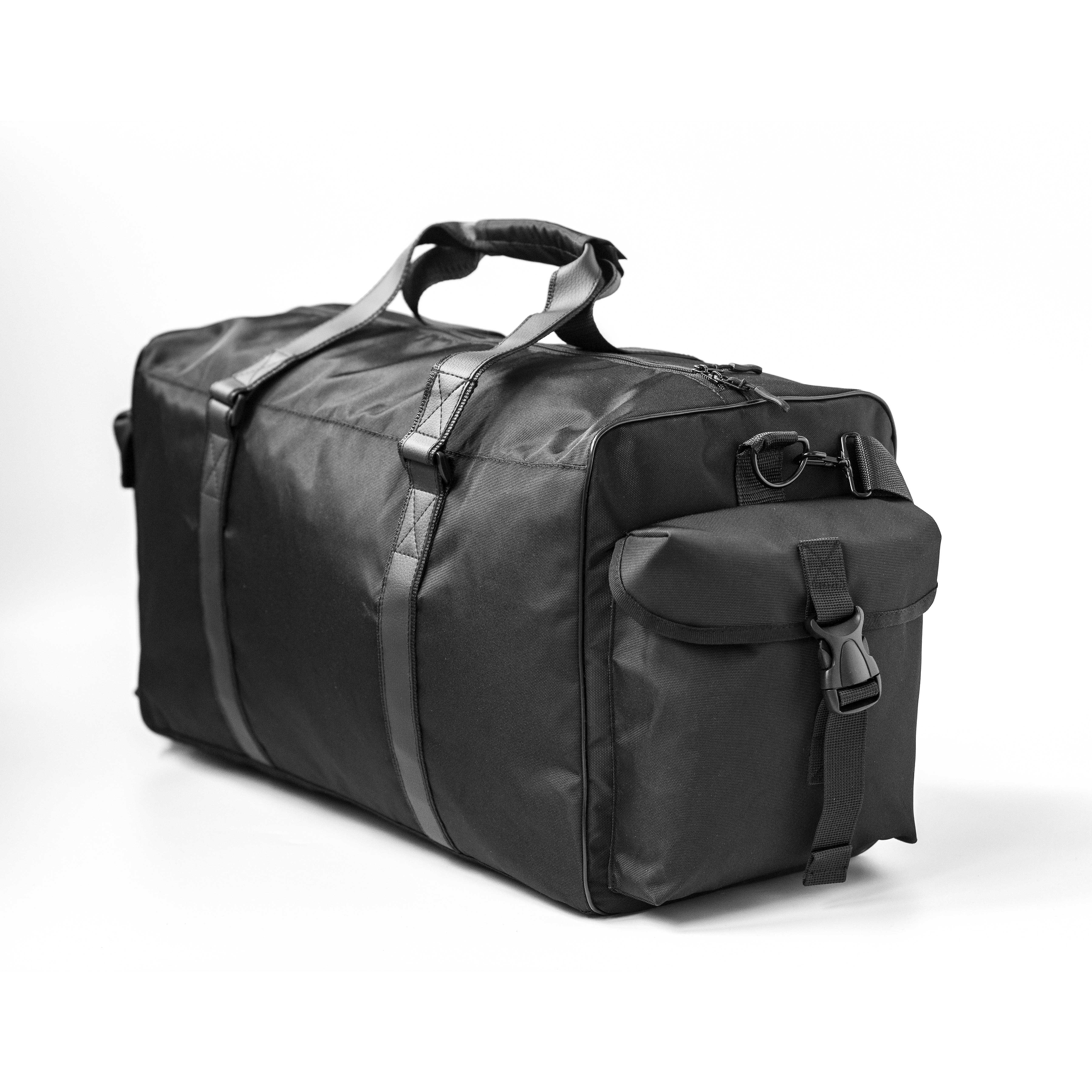 Сумка дорожная Сross тканевая с экокожией 55 л 63х32х27 см Черный (33664679)