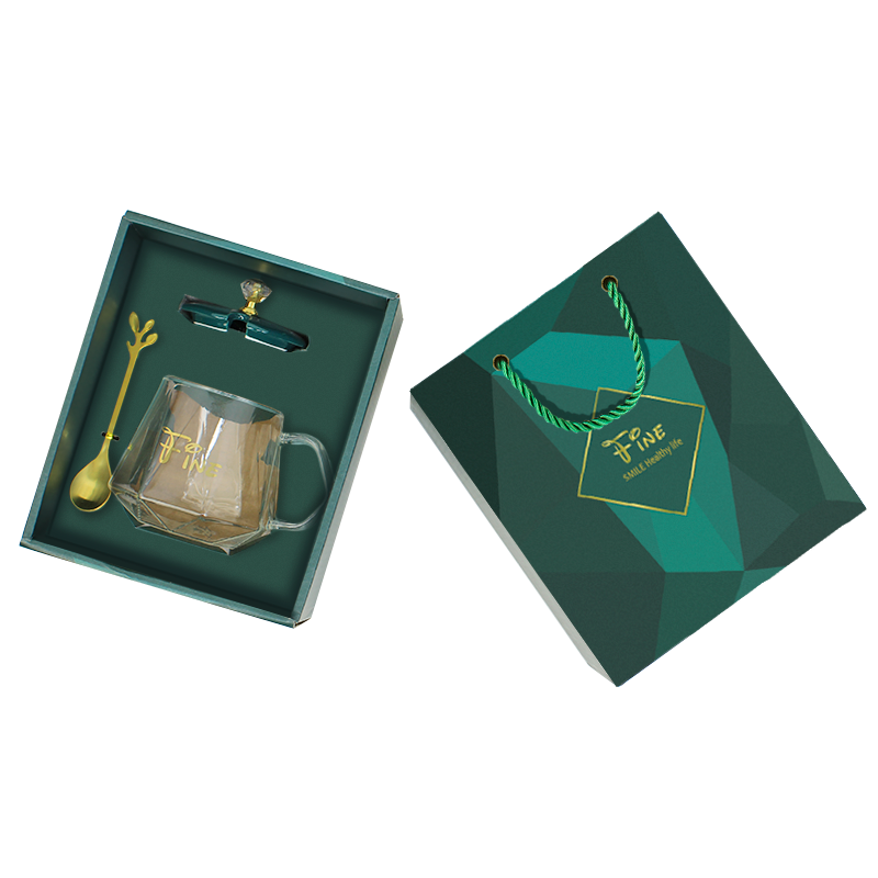 Сувенірний подарунковий набір Lesko A28 чашка та ложка Dark Green (6461013)