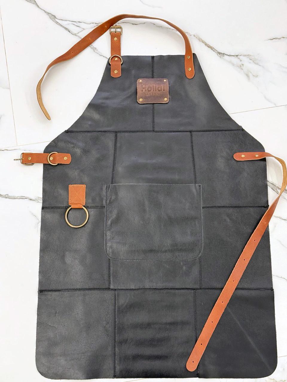 Фартух з натуральної шкіри HollaApron Black (300001)