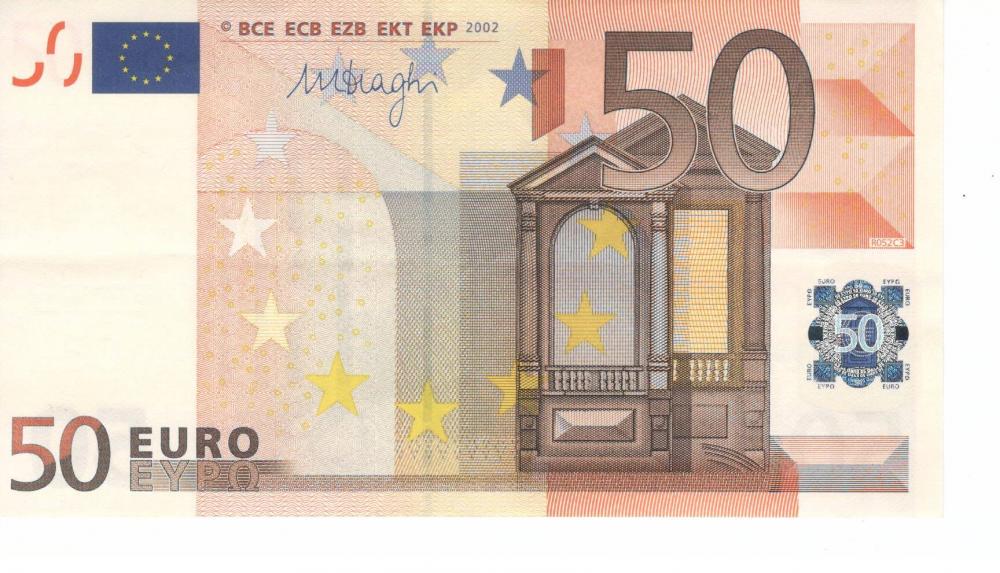 Коллекционная банкнота Словакия 50 евро 2002 E R052 VF (Б06816)