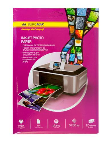 Фотобумага глянцевая Buromax A4 180 г/м2 20 листов (BM.2220-4020) Фотобумага глянцевая Buromax A4 180 г/м2 20 листов (BM.2220-4020)