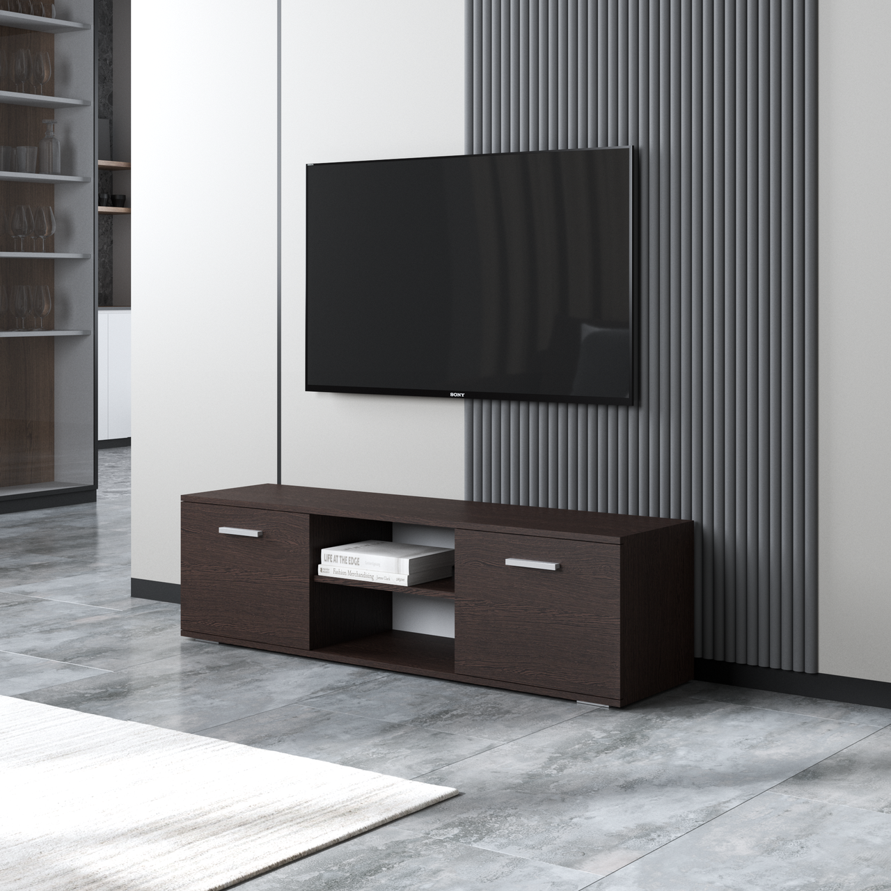 Тумба под телевизор Вайс M-106 1400х400х361 мм Венге темный (30658675) - фото 1 Тумба под телевизор Вайс M-106 1400х400х361 мм Венге темный (30658675) - фото 1