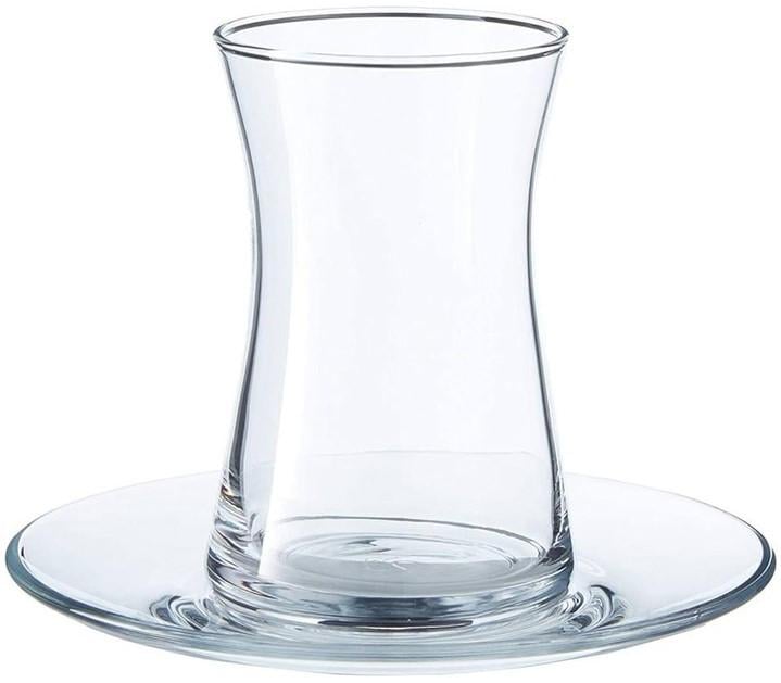 Набір склянок з блюдцем для подачі чаю Pasabahce Heybeli ПУ 95290 4 шт. 170 мл Набір склянок з блюдцем для подачі чаю Pasabahce Heybeli ПУ 95290 4 шт. 170 мл