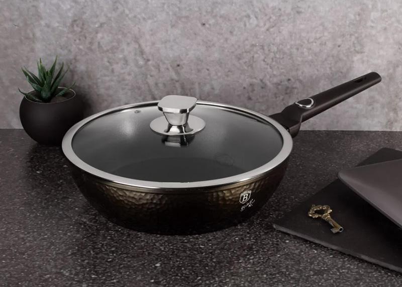 Сковорода-сотейник Berlinger Haus Primal-Gloss Ø 24 см с титановым покрытием с крышкой (BH-6574) - фото 3