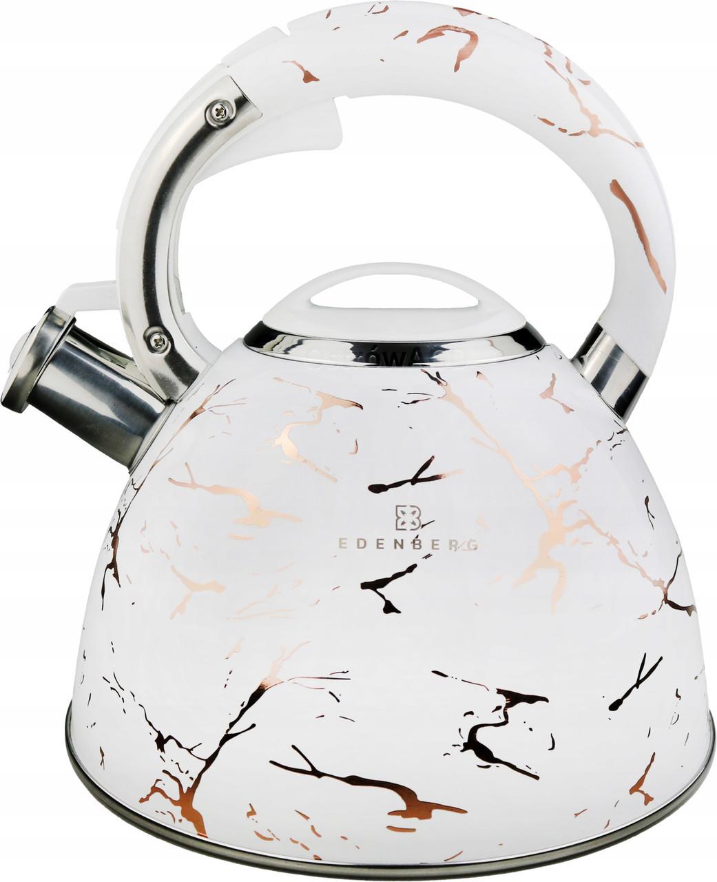 Чайник для плити н/ж сталь зі свистком 3 л Білий (MX-00009556W) - фото 2