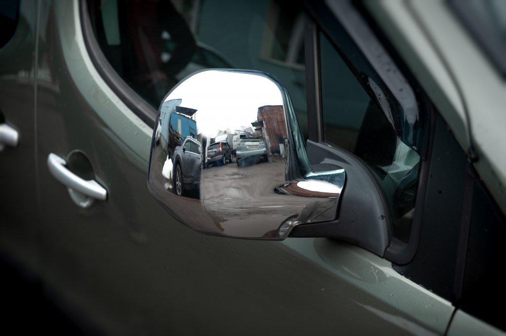 Накладки на дзеркала Carmos 2008-2012 для Peugeot Partner Tepee 2008-2018 рр. abs-пластик Хром