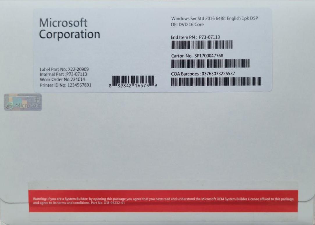 ᐉ Программное обеспечение Windows Server 2016 Standard 64Bit 16 Core ...