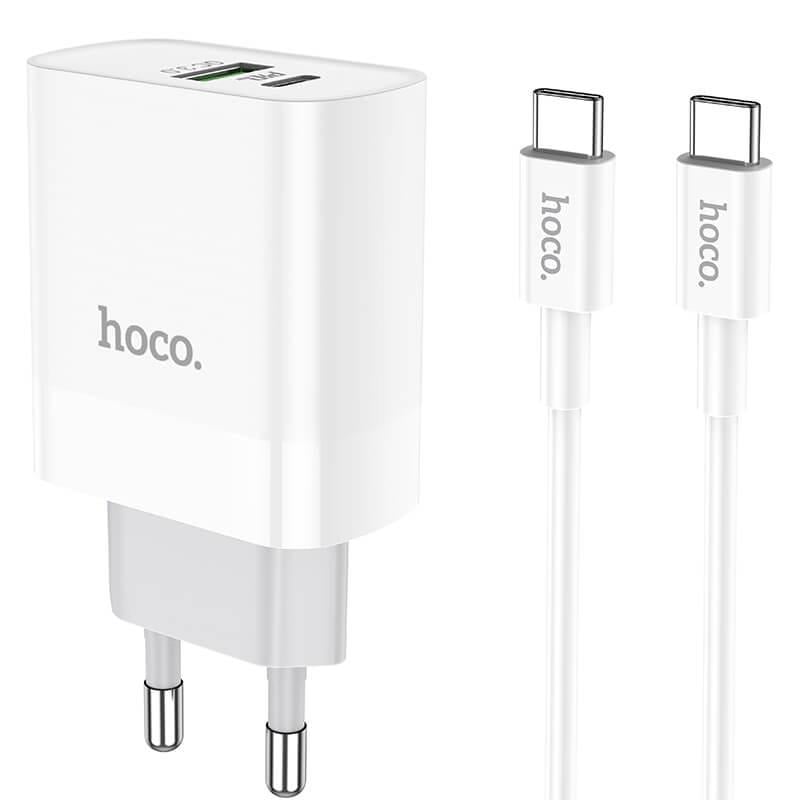 Зарядний пристрій Hoco C80A Rapido Type-C PD20W USB QC 3.0 з кабелем Type-C to Type-C White (26389371) Зарядний пристрій Hoco C80A Rapido Type-C PD20W USB QC 3.0 з кабелем Type-C to Type-C White (26389371)