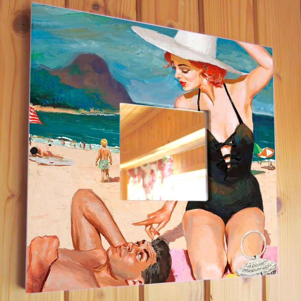 Зеркало декоративное Лето Море Пляж 260х260 мм (M00022)