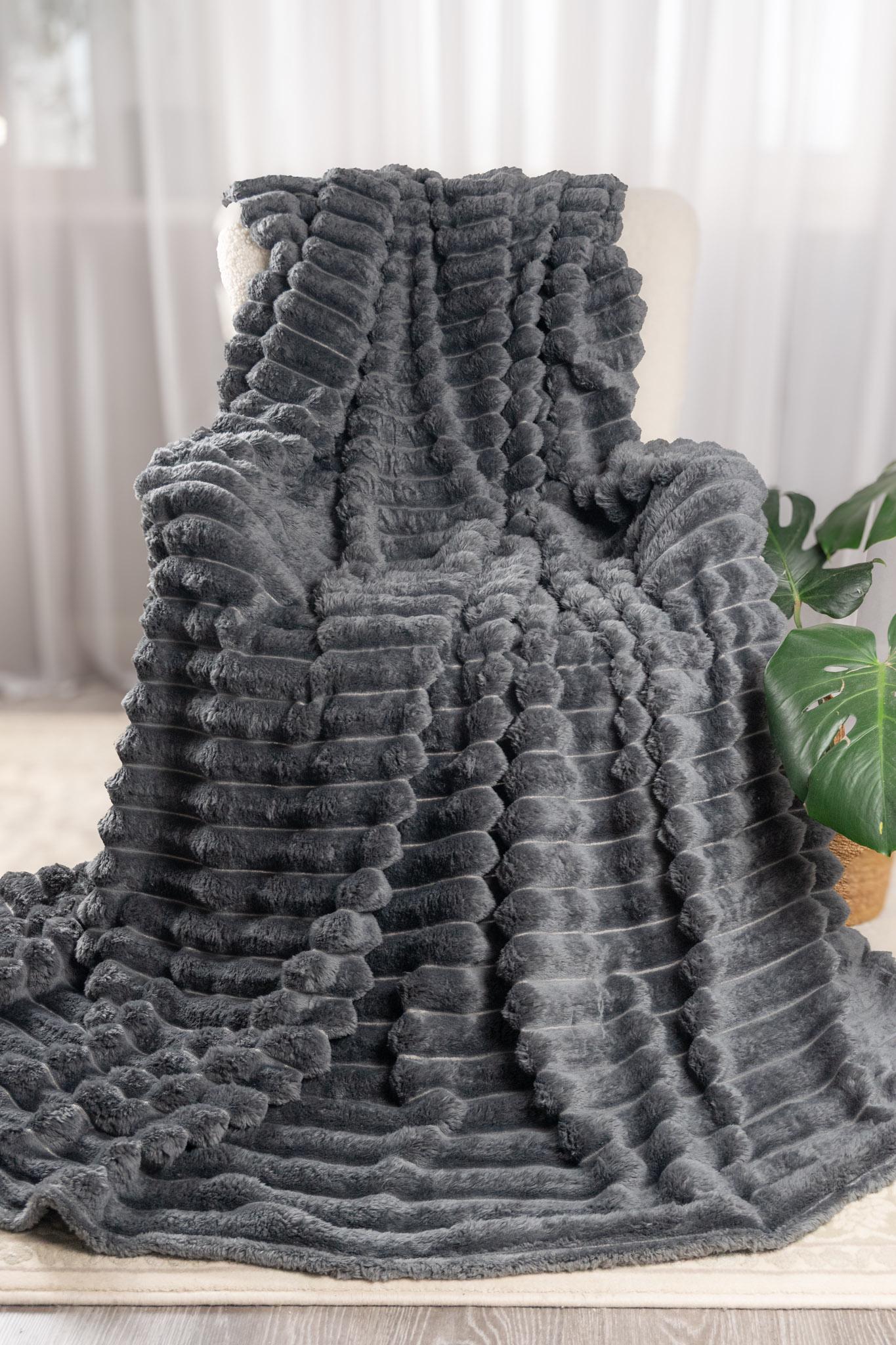 Плед Home Textiles Шарпей 200х230 см Темно-серый