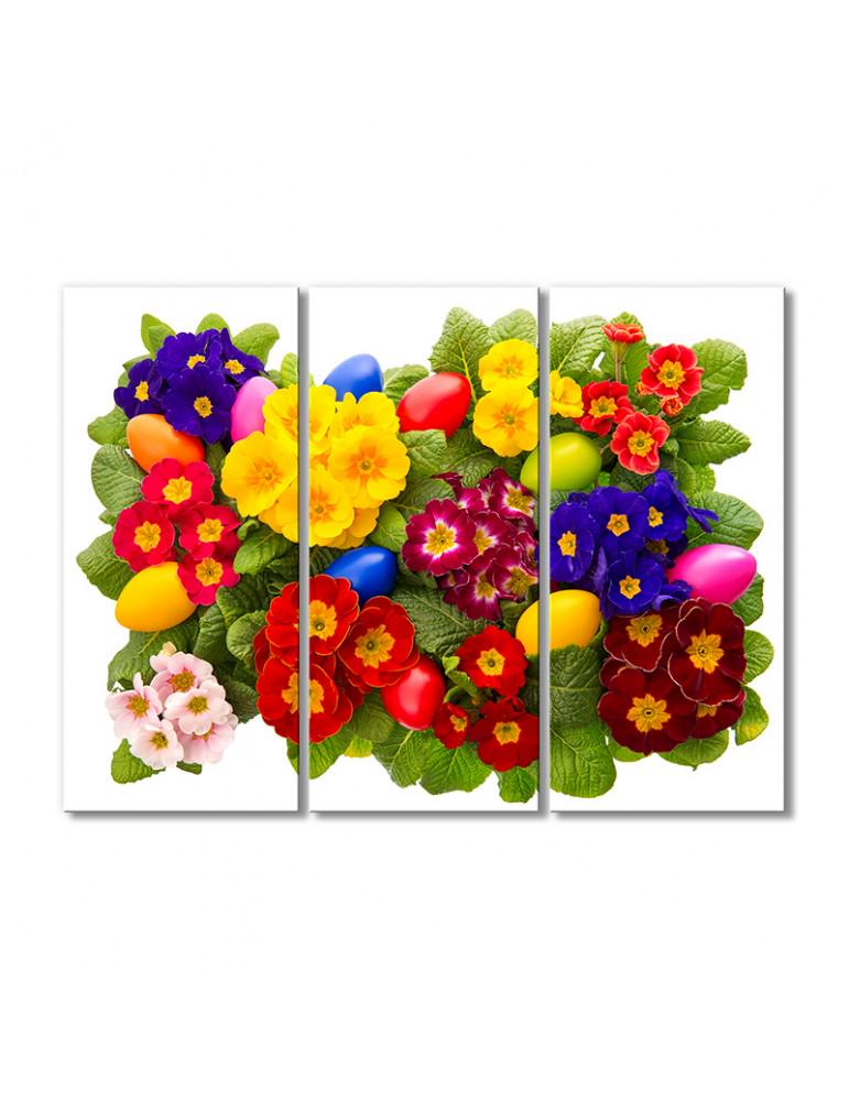 Картина модульная Радужные фиалки 3 модуля 120x180 см