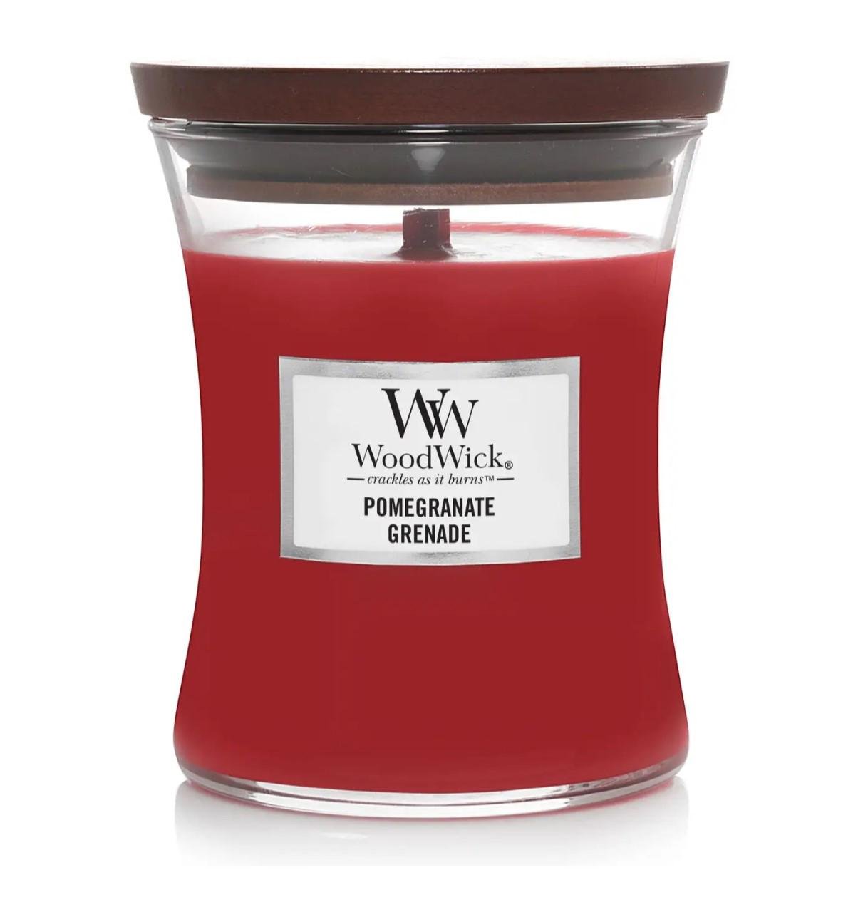 Ароматична свічка Woodwick Medium Pomegranate з ароматом граната і смородини (5038581145266) - фото 1