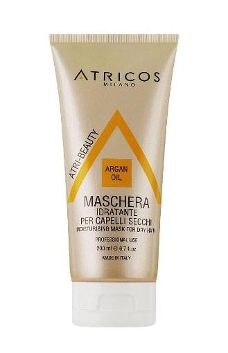Маска для сухих волос профессиональная увлажняющая Atricos Maschera Idratante Argan с аргановым маслом 200 мл (2588070591)