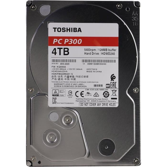 Жесткий диск Toshiba P300 SATA3 64 MB 5400 rpm 3,5 4 Tb (HDWD240UZSVA)