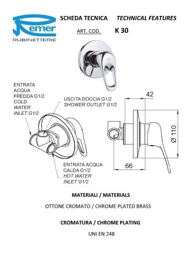 Набор для гигиенического душа Remer K30332OL - фото 6