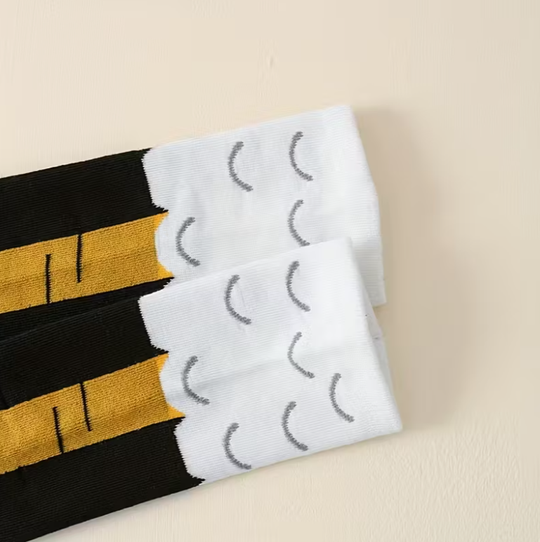 Панчохи жіночі до коліна Курячі лапки для вечірок і повсякденного стилю Чорно-жовтий (1313) - фото 8 Панчохи жіночі до коліна Курячі лапки для вечірок і повсякденного стилю Чорно-жовтий (1313) - фото 8