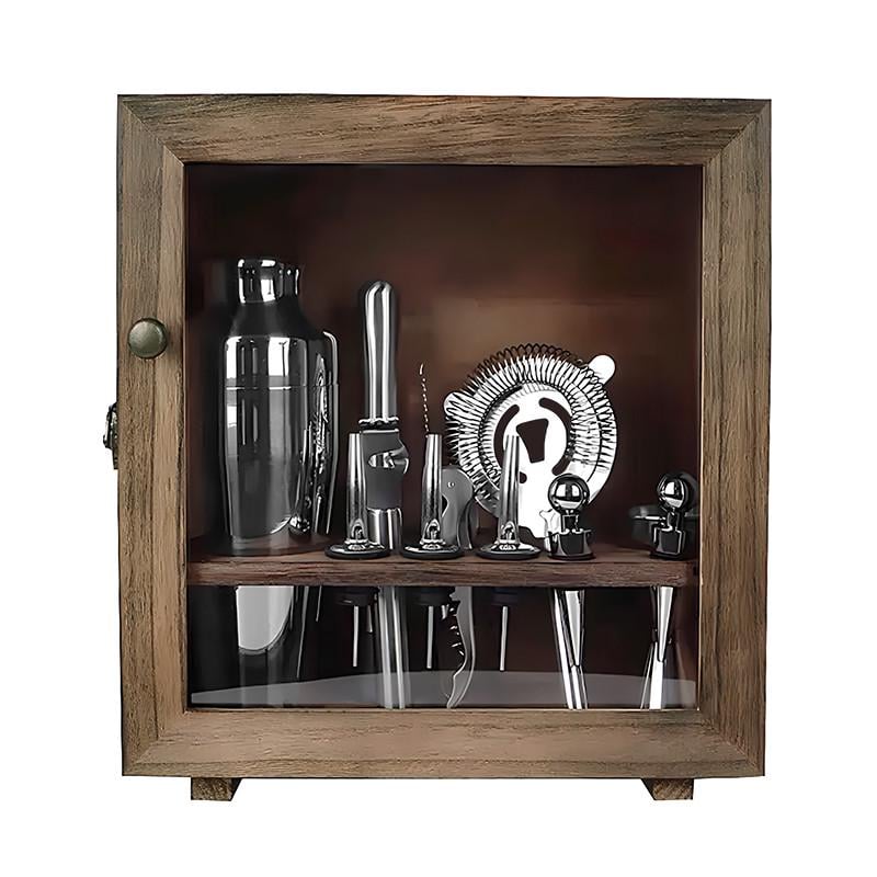 Набор для бара Youchen #1 инвентарь для коктейлей в деревянном шкафчике 12 пр. (18936960)