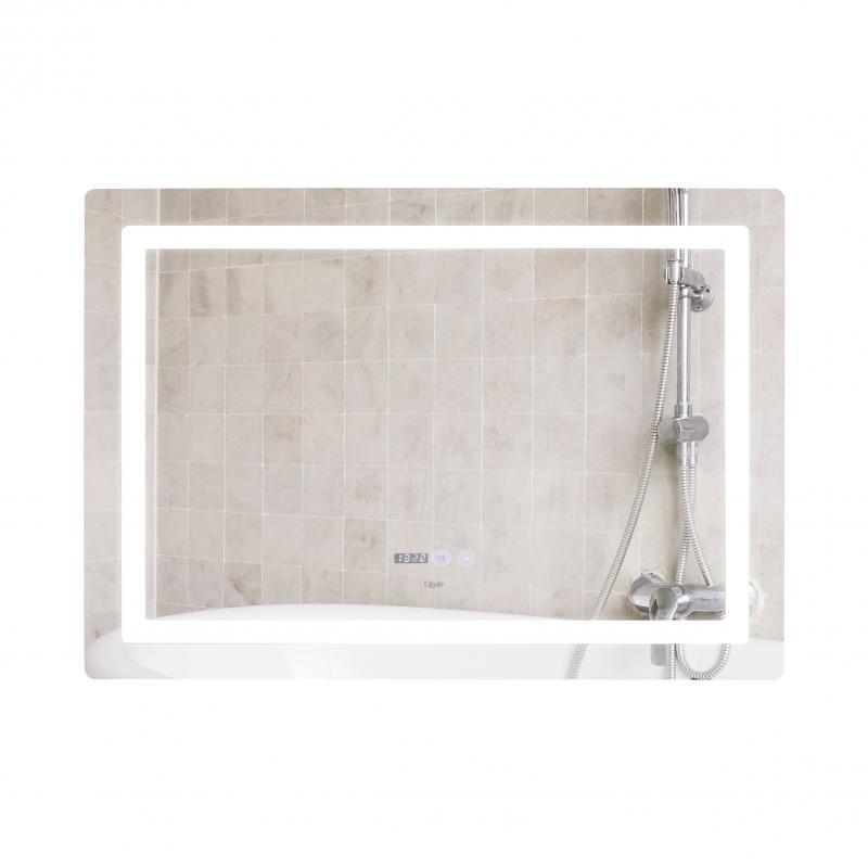 Зеркало Qtap Mideyaс LED-подсветкой Touch/с антизапотеванием/часами/с диммером QT2078NCF10070W 1000x700 мм (SD00051751)