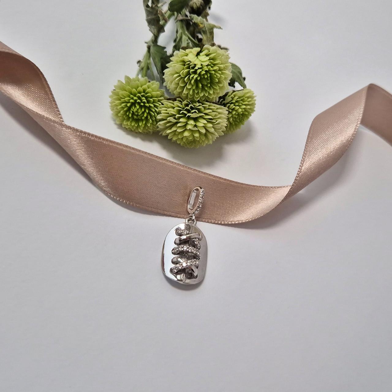 Підвіска з білими каменями руан срібло 925 проби родоване 2,83 г (3803рп)