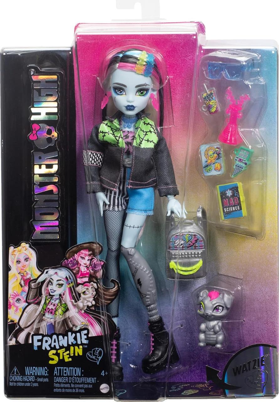 Кукла Monster High Mattel Frankie Stein с аксессуарами и щенком Ватзит (HXH73)