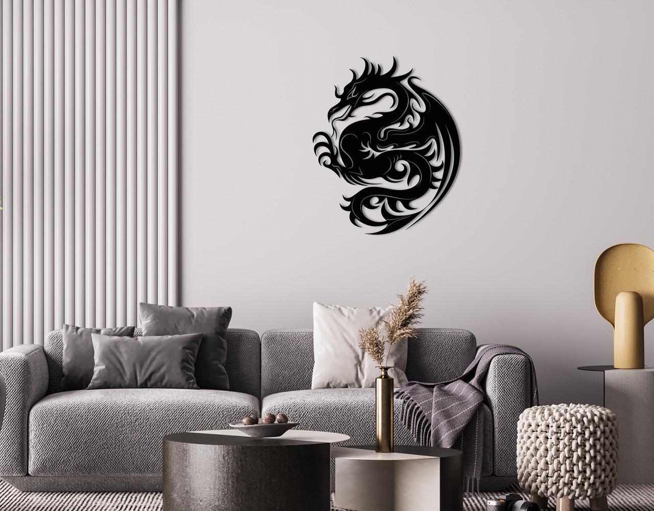 Декоративное панно на стену Upwood Decor The Dragon 61х50 см Black (1568816783)