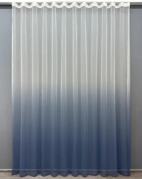 Тюль сітка Грек омбре Сіро-блакитний/Білий (1652т)