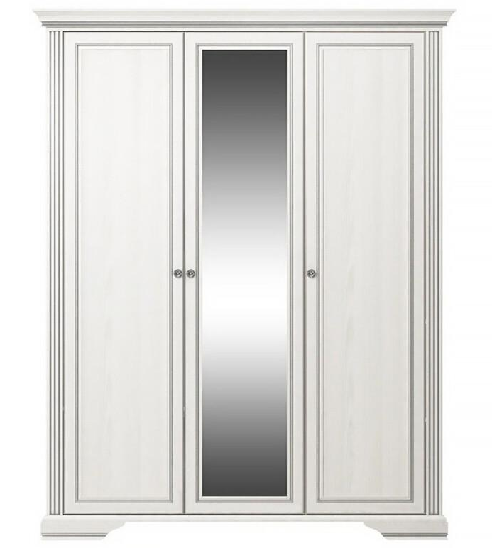 Шкаф 3-дверный с 2 ящиками Гербор Вайт 176х64х221 Ясень снежный/сосна серебряная (75993)