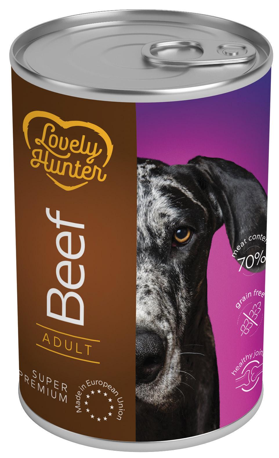 Корм вологий для собак Lovely Hunter with Beef 400 г