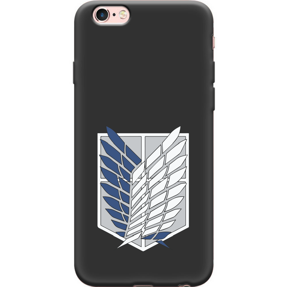 Чехол Boxface iPhone 6 Атака Титанов Крылья Свободы Черный силикон (24523-bk88-38148)