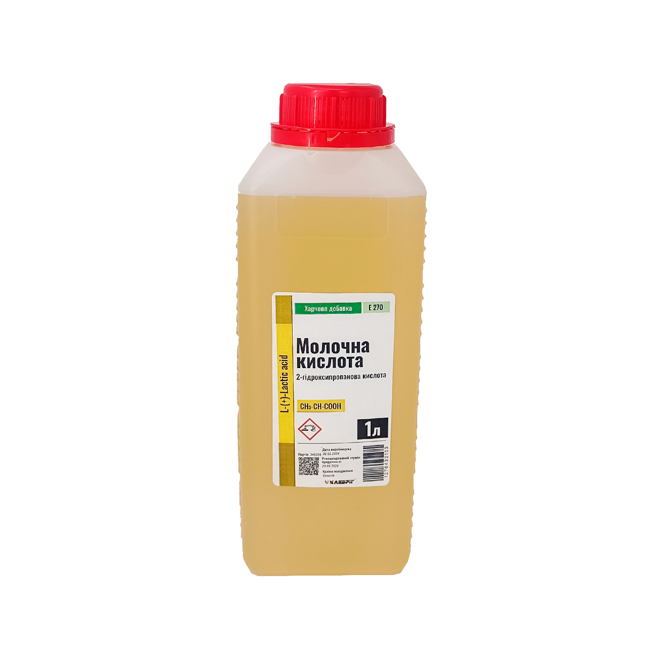 Харчова добавка Klebrig Молочна кислота L Е-270 1 л (МОЛкта-1)