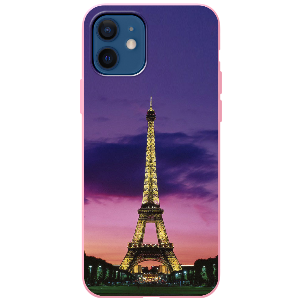 Чехол BoxFace iPhone 12 Полночь в Париже Розовый силикон (41161-up964-43059)