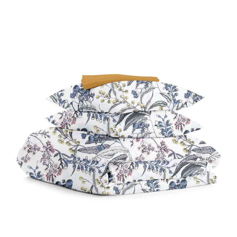 Комплект евро постельного белья Cosas Flowersyard Mustard 180х220 см на резинке (4822052084052)