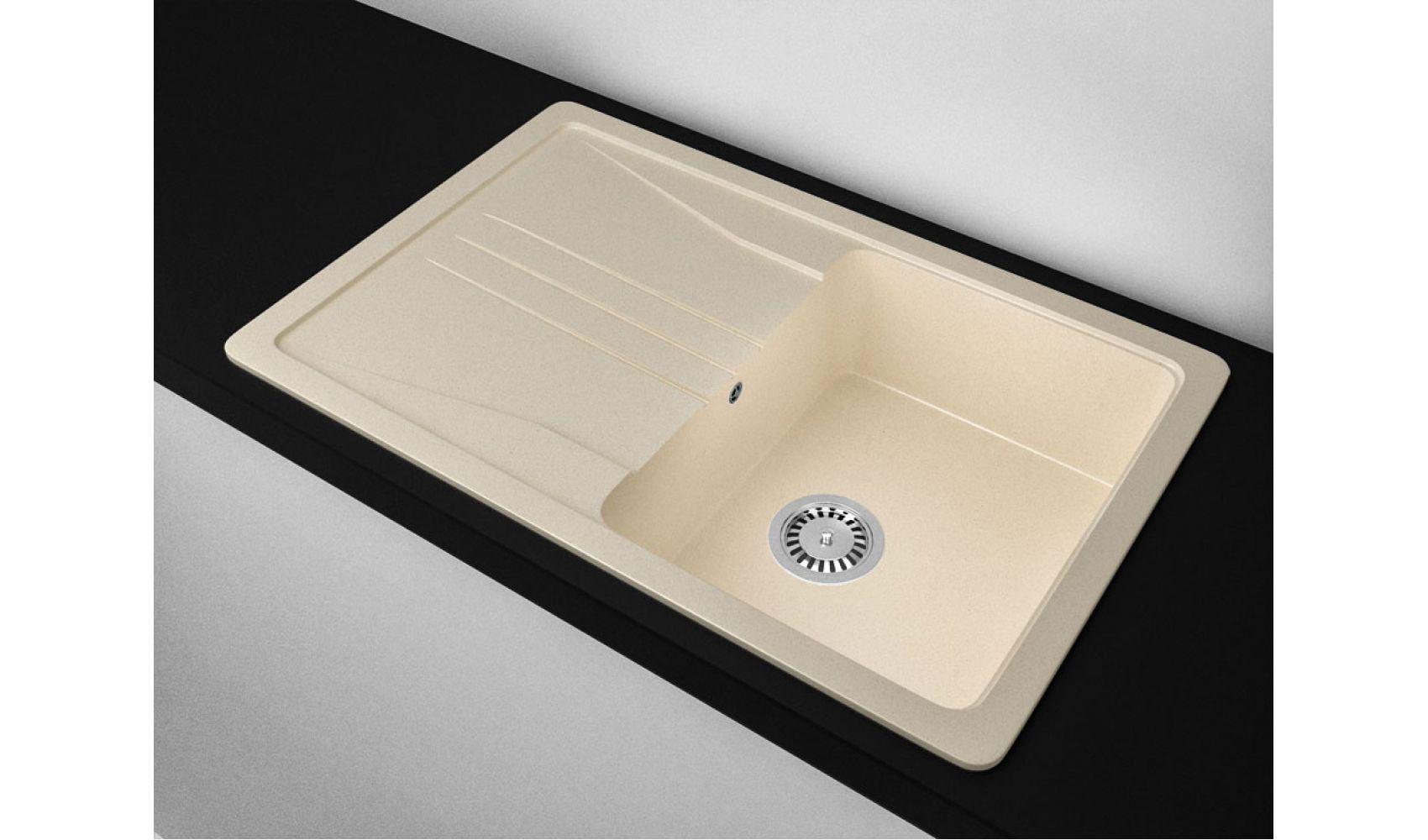 Кухонна мийка Lexona Ultra гранітна з краном Бежевий - фото 5