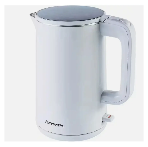 Електрочайник Hanseatic HWK152200WD 2200 Вт нержавіюча сталь 1,5 л Білий (HWK152200WD)