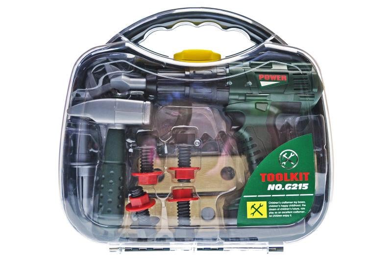 Игровой набор инструментов YG Toys в саквояже 29,5х27х7,5 см Серо-зеленый (G215)