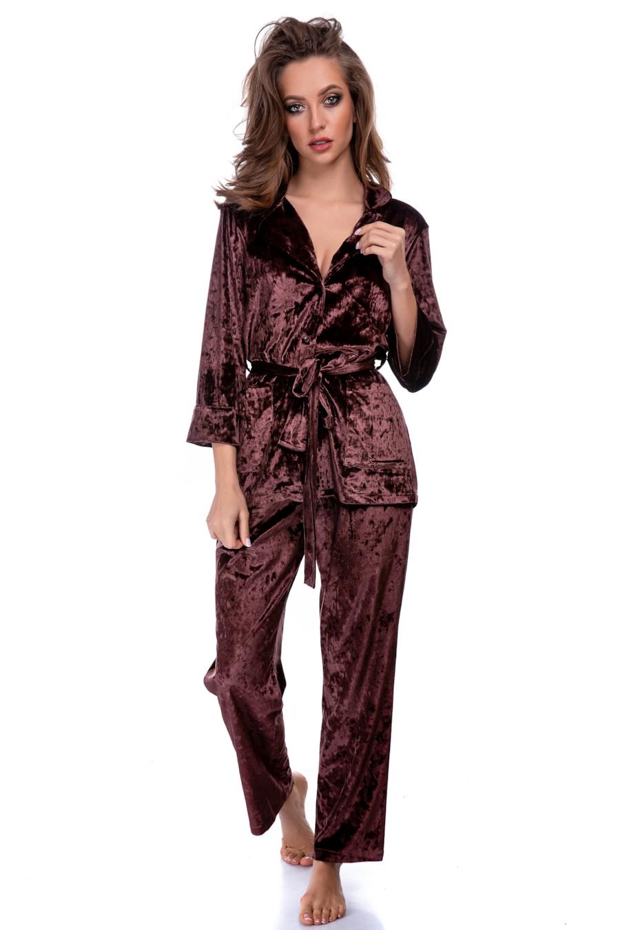 Комплект German Volf блуза/брюки р. 46/L Шоколадный (60687)