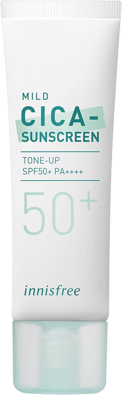 Крем солнцезащитный Innisfree Mild Cica Sunscreen Tone-up SPF50+ для чувствительной проблемной кожи 20 мл (1814044524)