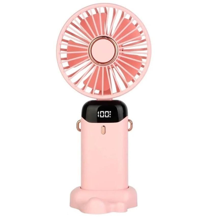 Вентилятор портативний ручний міні Mini Fan TP-01 на акумуляторі/USB на присосці Рожевий (MX-00009120R)