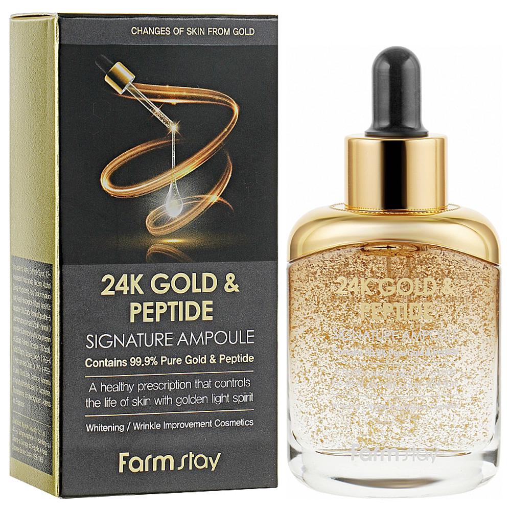 Сироватка для обличчя ампульна FarmStay 24K Gold and Peptide Signature Ampoule 35 мл (1495617355)