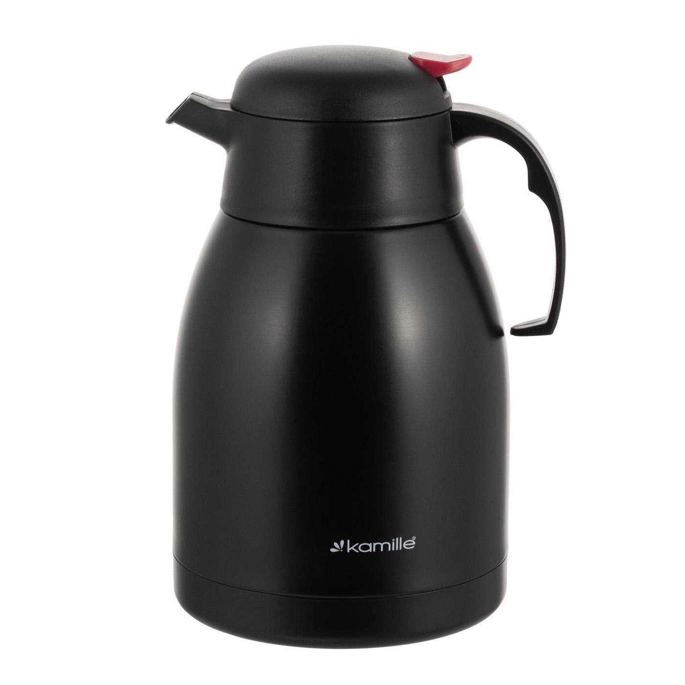 Термос конференція Kamille KM-2218 із нержавіючої сталі 1500 мл з пластиковою кришкою та ручкою Чорний (150-84-2218) Термос конференція Kamille KM-2218 із нержавіючої сталі 1500 мл з пластиковою кришкою та ручкою Чорний (150-84-2218)
