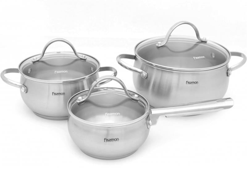 Набор кухонной посуды Fissman Martinez 2 кастрюли и ковш (FN-SS-5829)