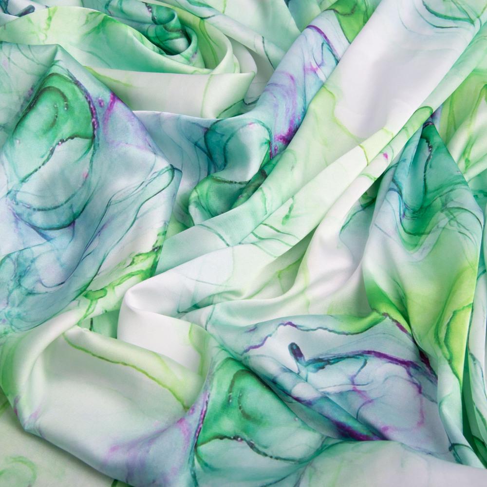 Тканина атлас шовк сатин Armani мариво Салат (20905)