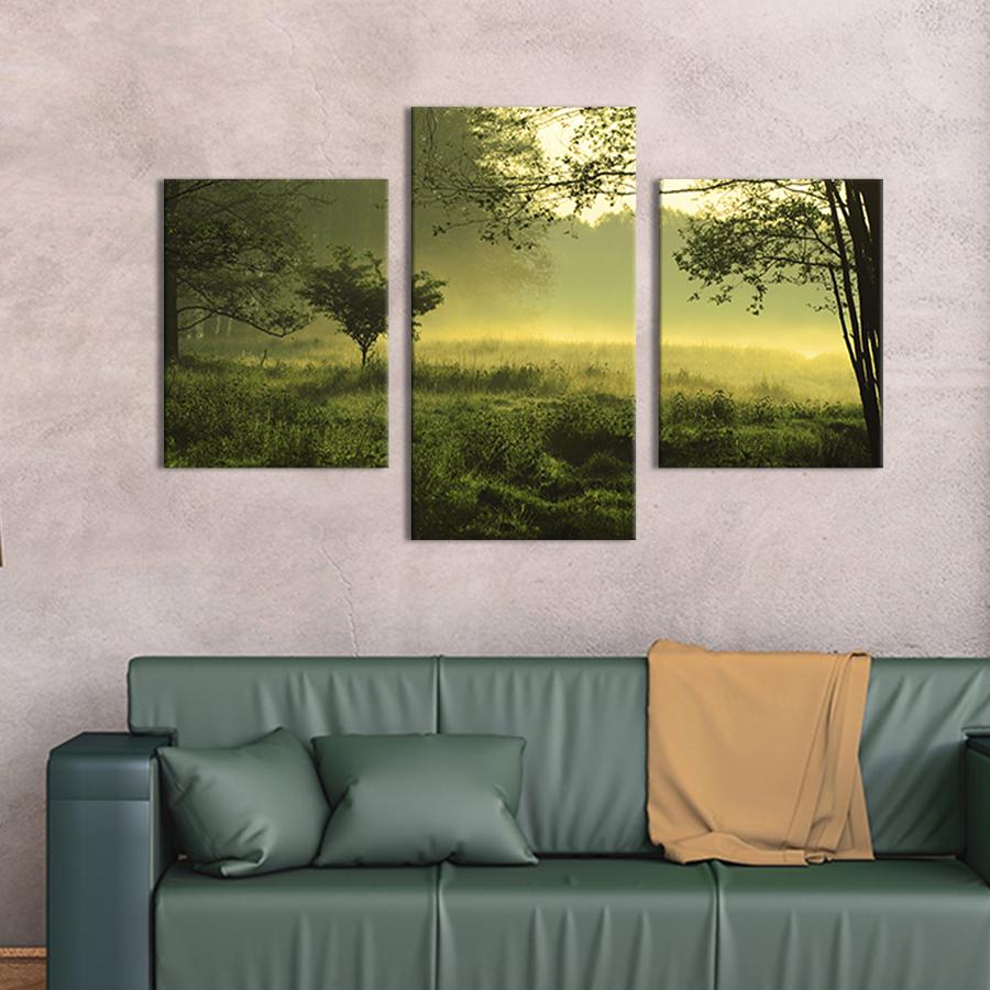 Модульная картина на холсте Триптих Лесная поляна 96x60 см (545-32)