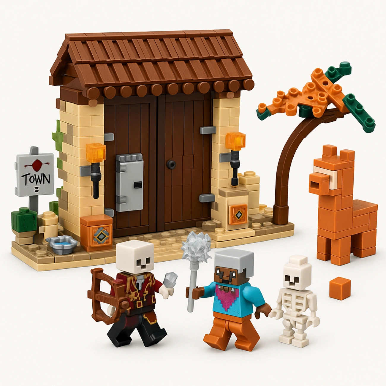 Набор-конструктор Minecraft Нападение на блочную деревню MG1335C 293 эл. (29219996)