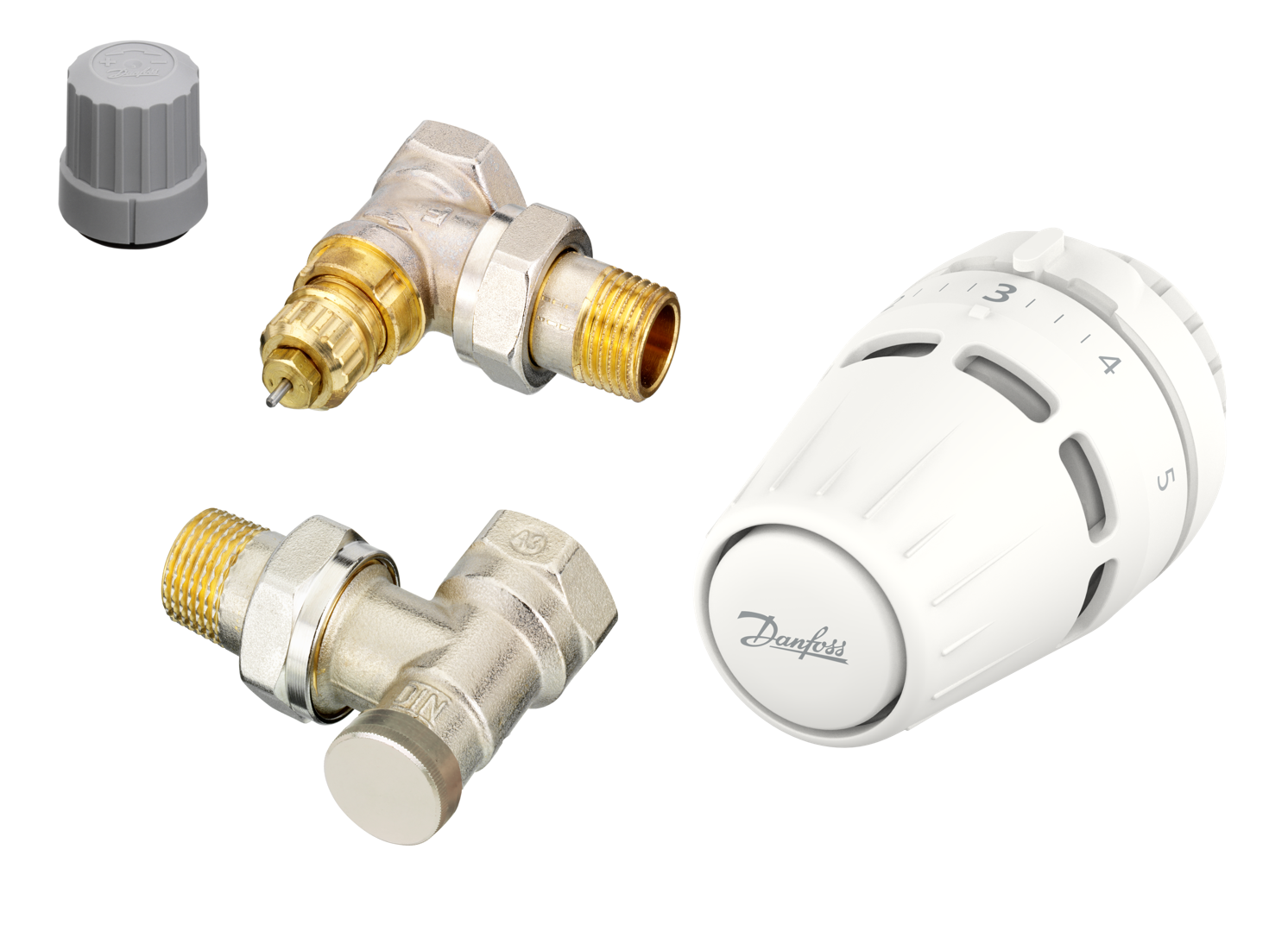 Комплект термостатичний Danfoss Regus RA/RA-FN/RLV-S бокове підключення 1/2" кутовий (ERC-015G5301)