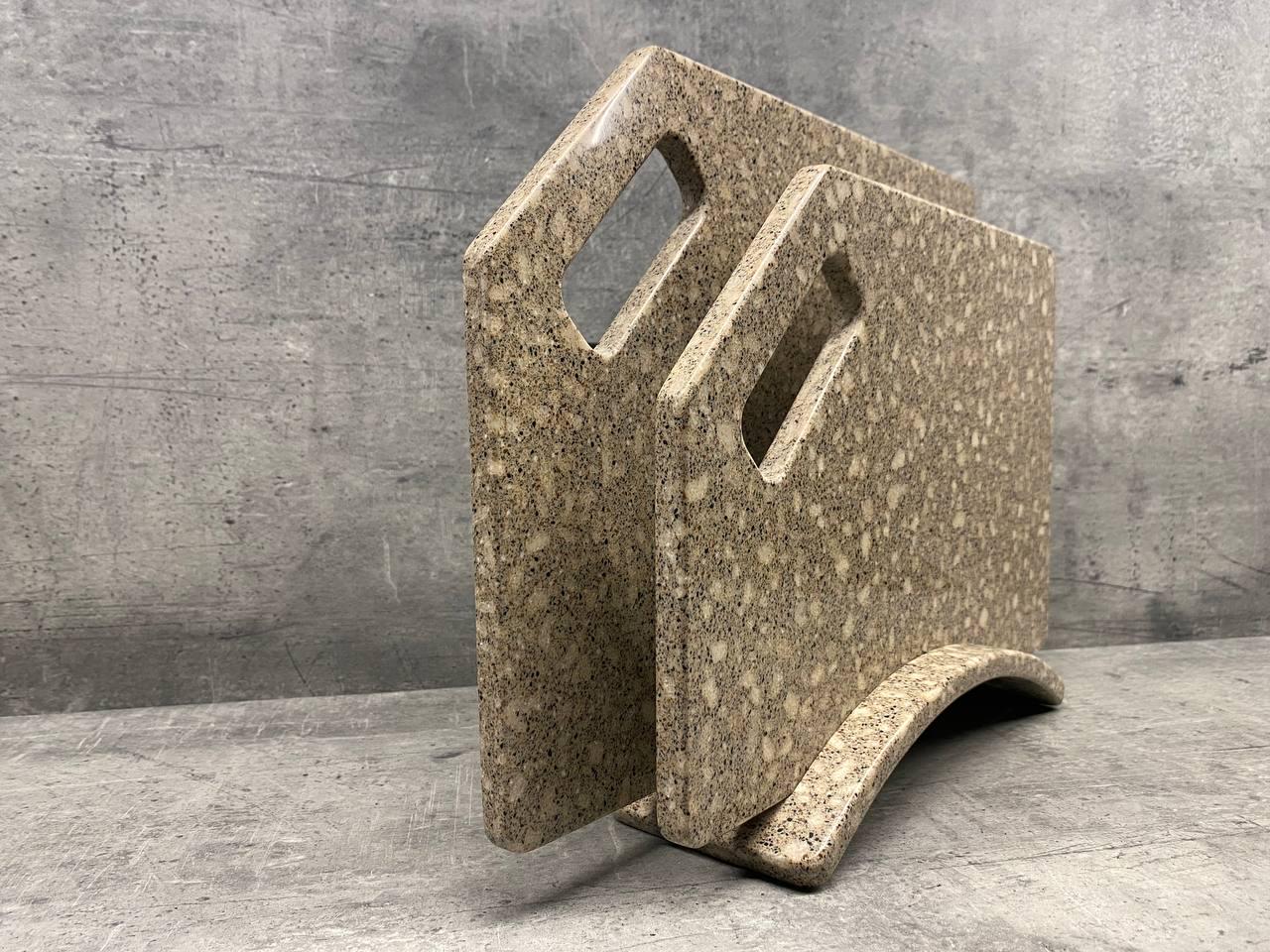 Набір дошок кухонних VIENTO зі штучного акрилового каменю на підставці 2 шт. - фото 2 Набір дошок кухонних VIENTO зі штучного акрилового каменю на підставці 2 шт. - фото 2