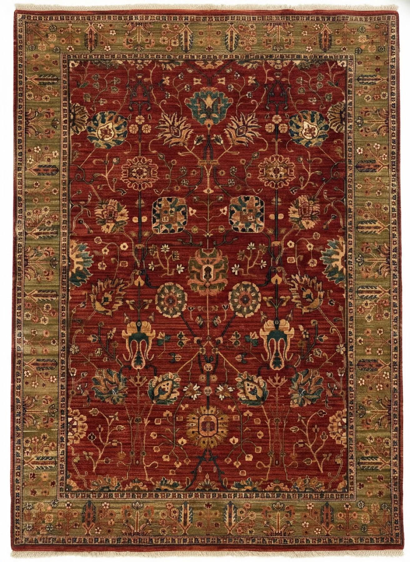 Ковер ручной работы Samarkand 1582 175x244 см Rust-olive (103561724)