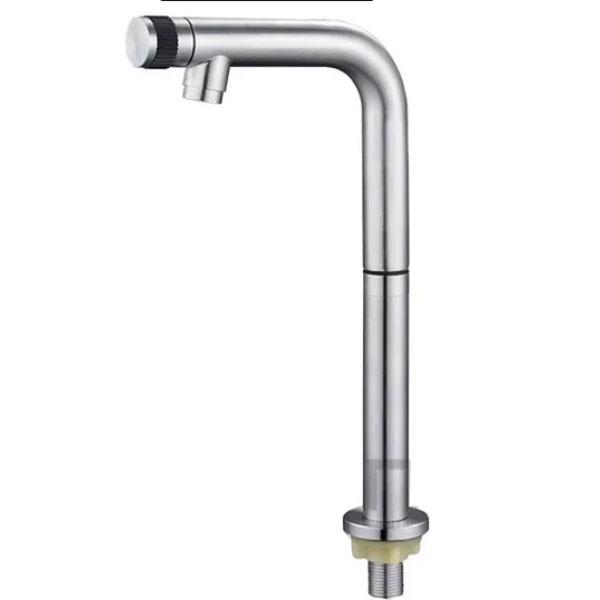 Змішувач для кухні Solone 14-A630 нержавійка моно кран (116017)