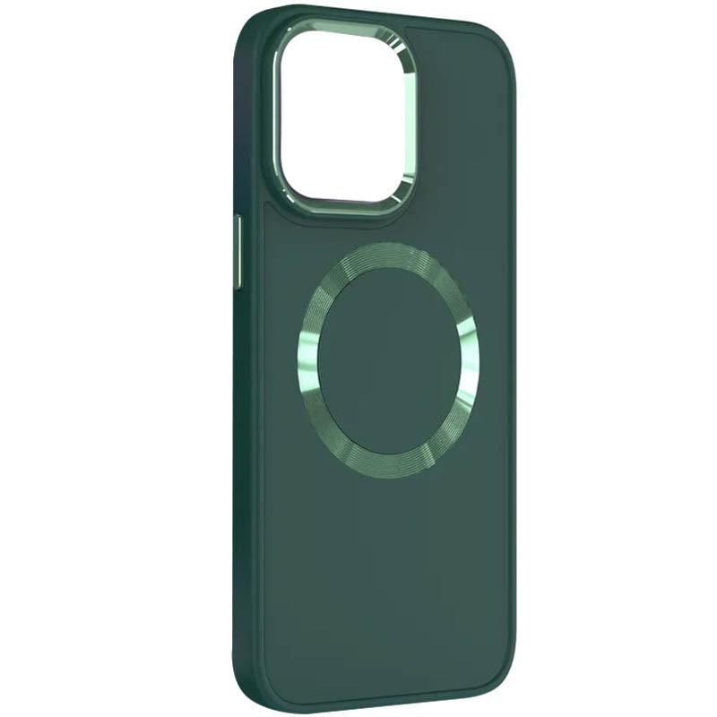 Противоударный TPU Чехол Bonbon Metal Style with MagSafe для Apple iPhone 15 (6.1") Зеленый / Army Green